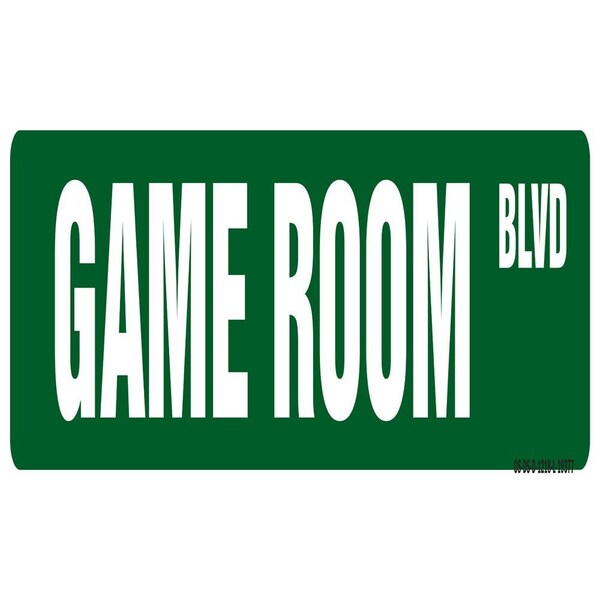 Safety Sign, OSHA Danger, 3.5" Height, game room, Landscape, 10PK